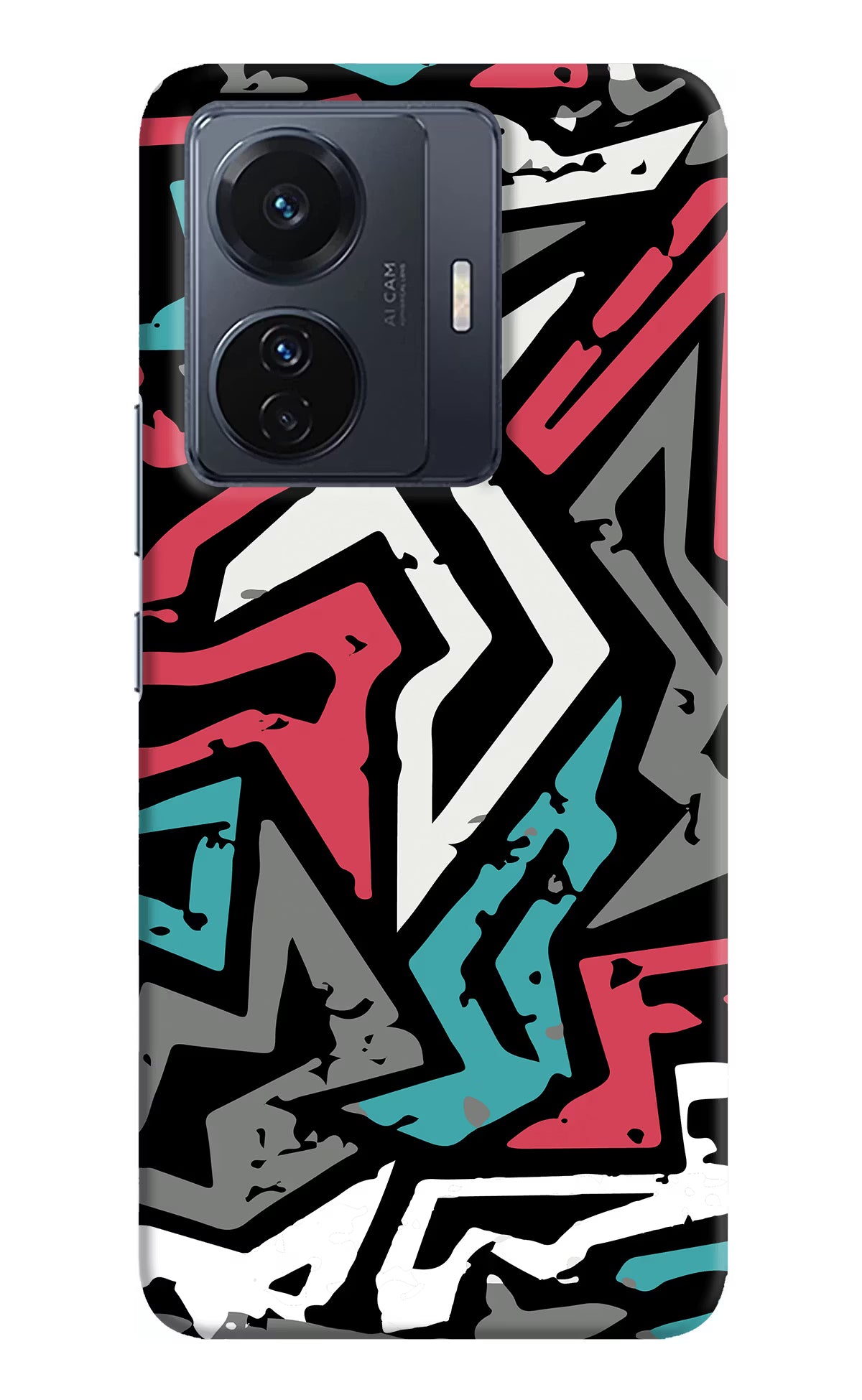 Geometric Graffiti Vivo T1 Pro 5G Hard Case Back Cover by Casekaro