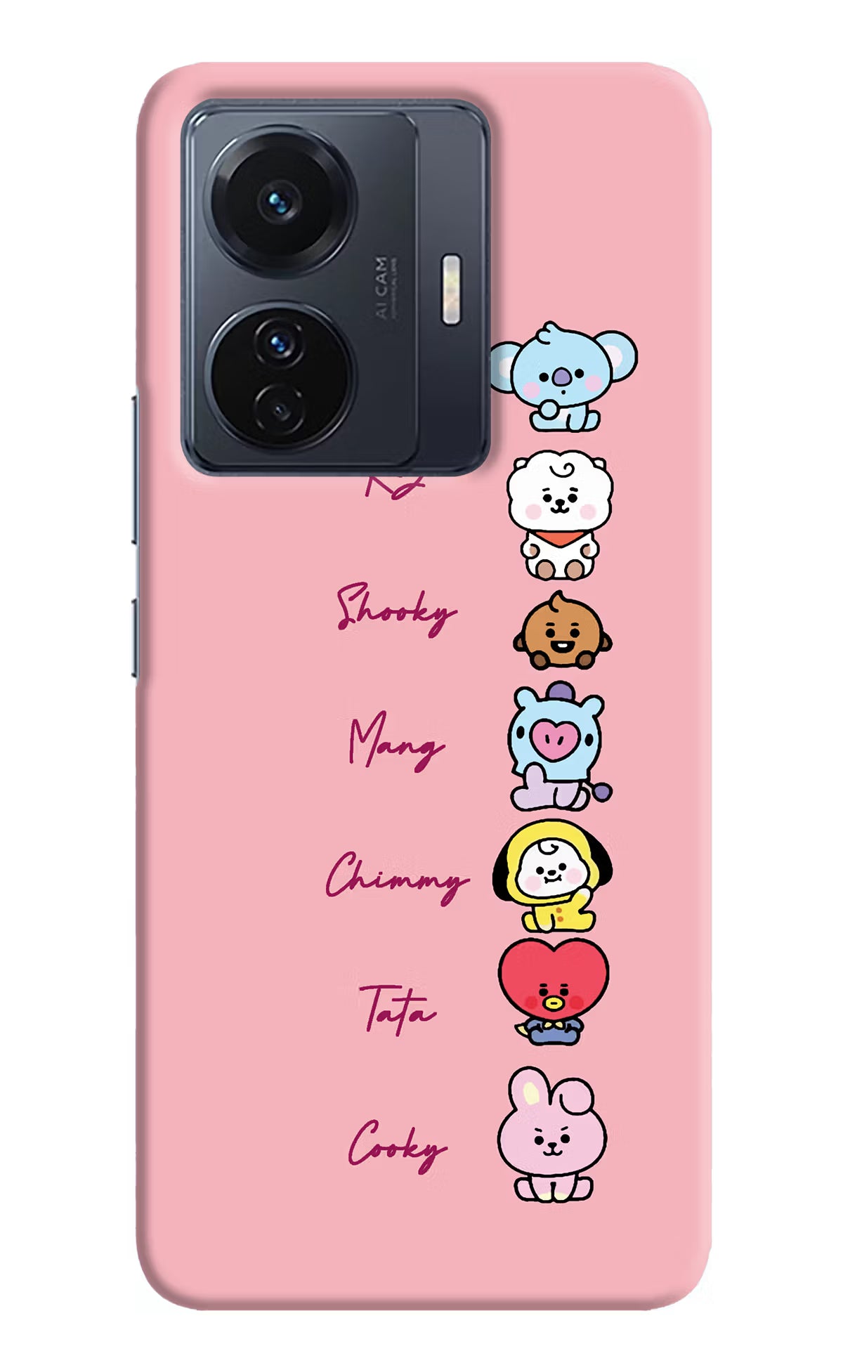 BTS names Vivo T1 Pro 5G Hard Case Back Cover by Casekaro