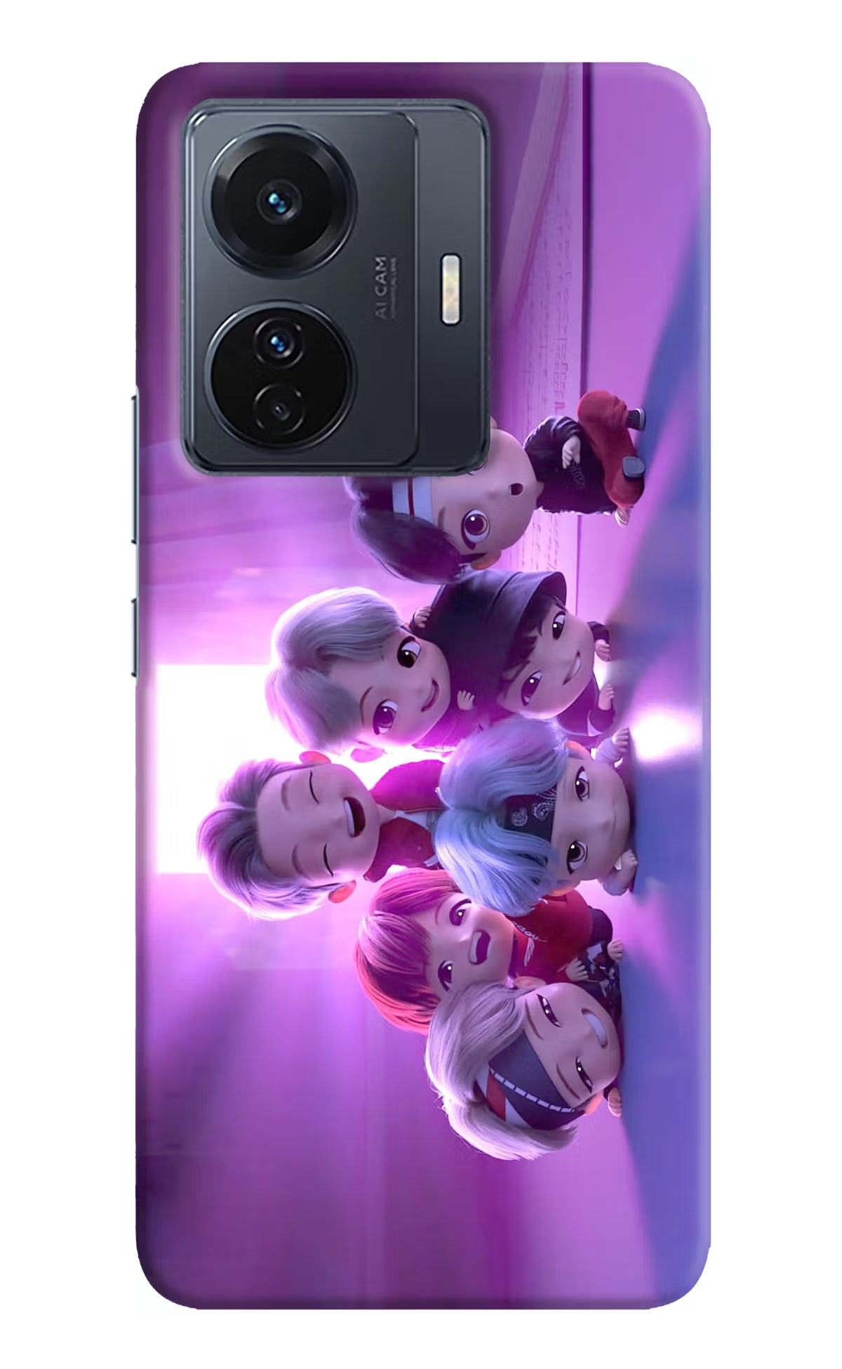 BTS Chibi Vivo T1 Pro 5G Hard Case Back Cover by Casekaro