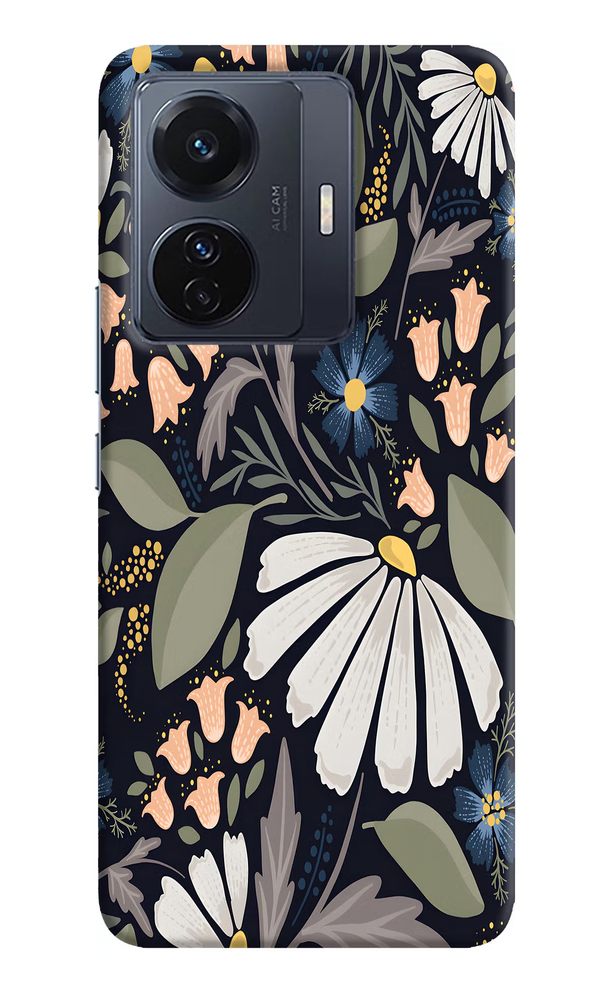Flowers Art Vivo T1 Pro 5G Hard Case Back Cover by Casekaro