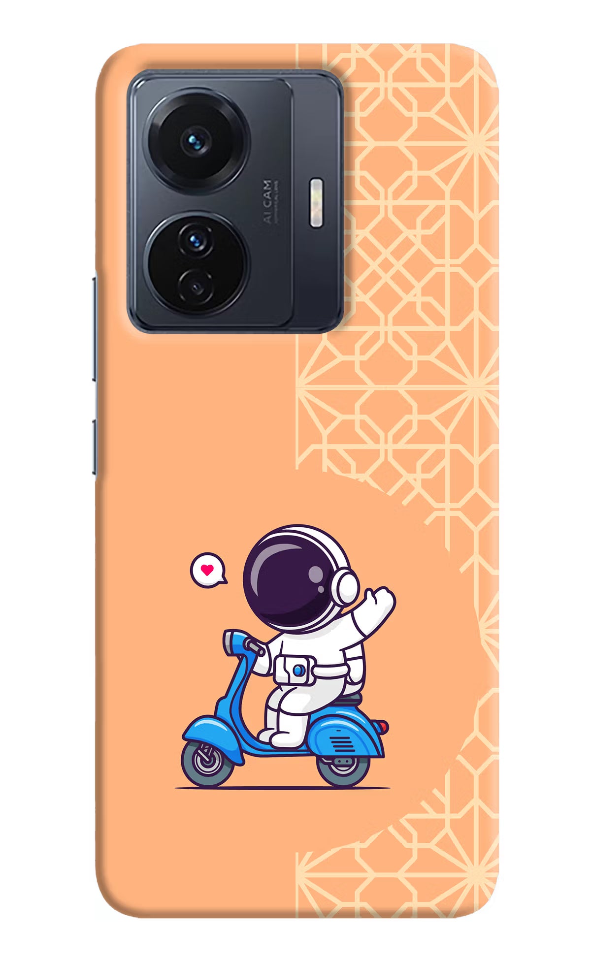 Cute Astronaut Riding Vivo T1 Pro 5G Hard Case Back Cover by Casekaro