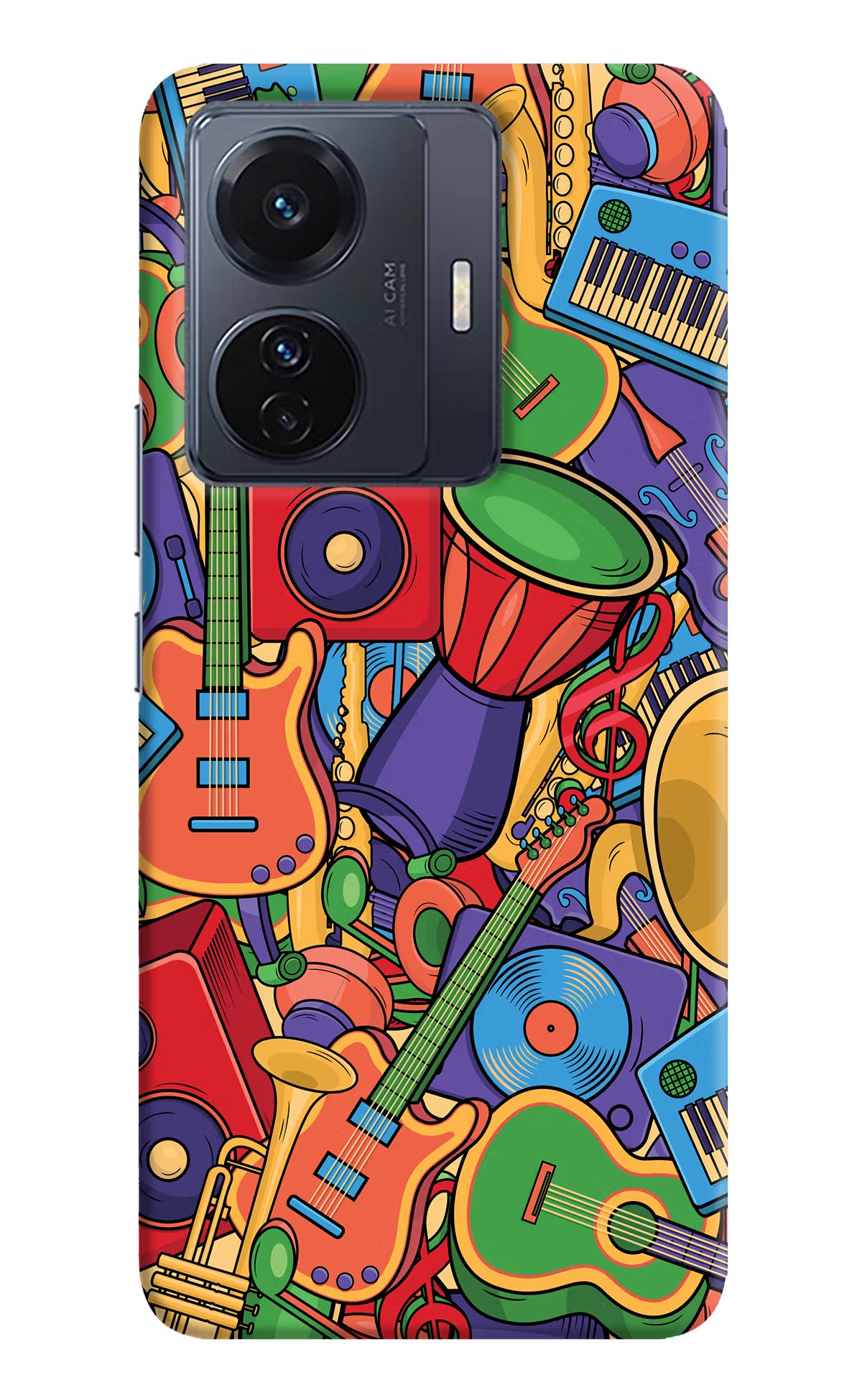 Music Instrument Doodle Vivo T1 Pro 5G Hard Case Back Cover by Casekaro