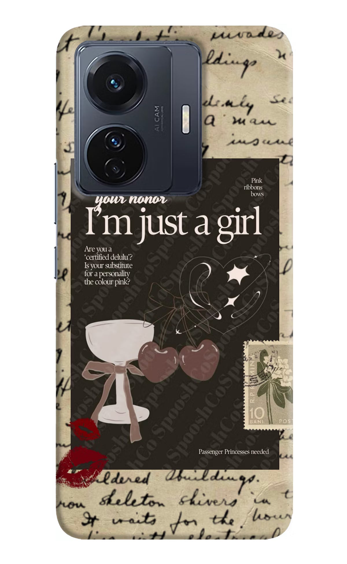 I am just a girl Vivo T1 Pro 5G Hard Case Back Cover by Casekaro