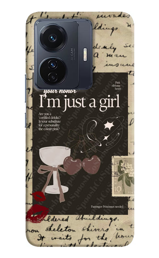 I am just a girl Vivo T1 Pro 5G Hard Case Back Cover by Casekaro