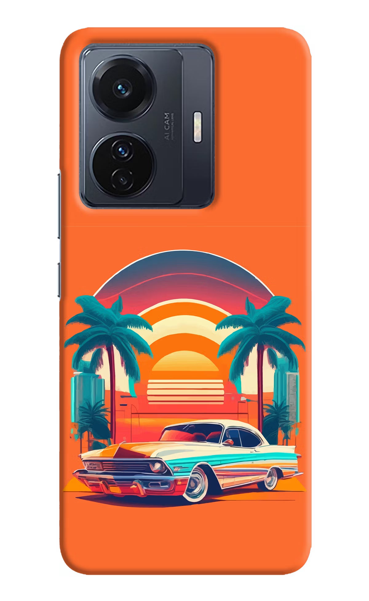 Palm Drive 80s Vivo T1 Pro 5G Hard Case Back Cover by Casekaro