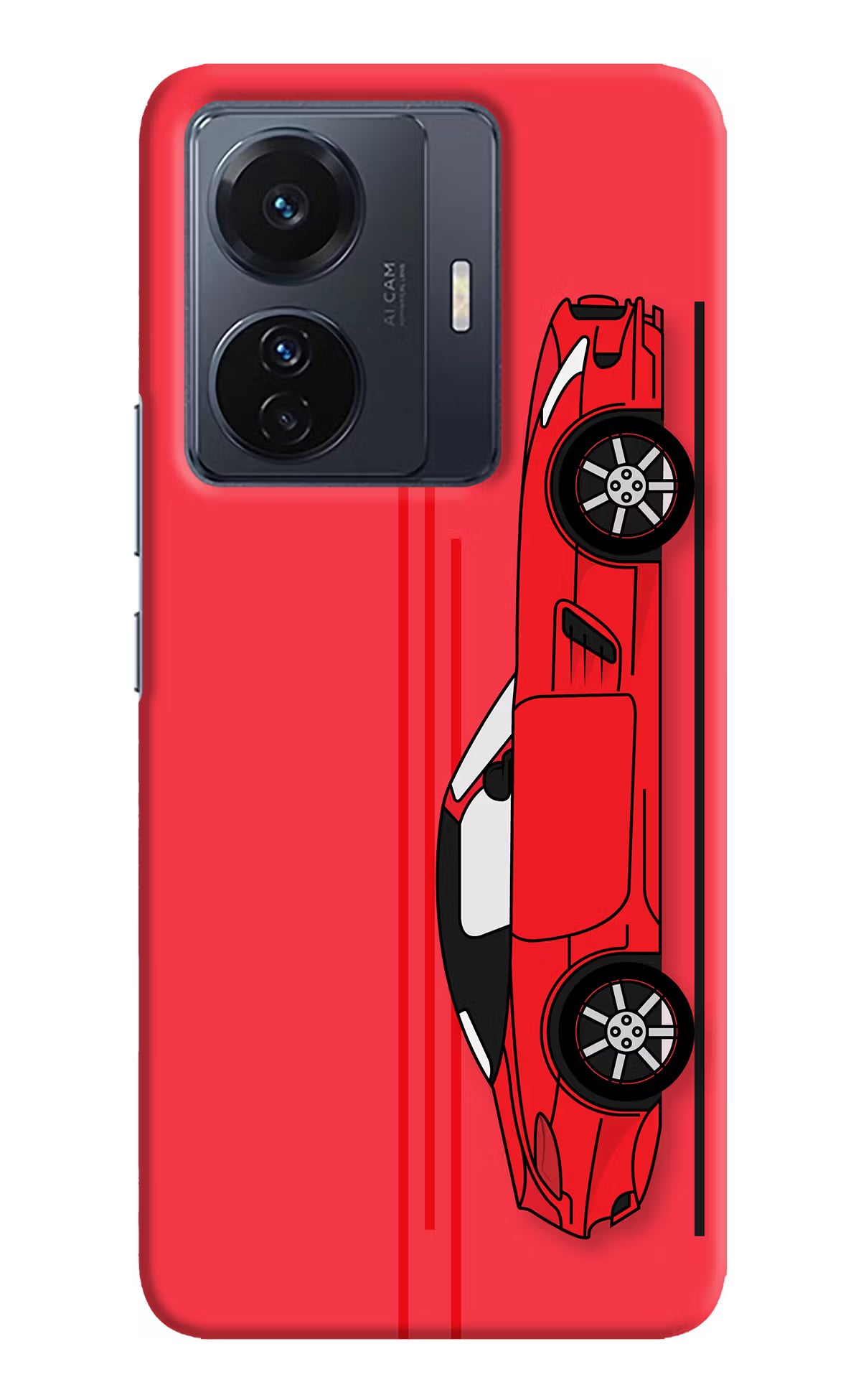 Red Velocity Vivo T1 Pro 5G Hard Case Back Cover by Casekaro