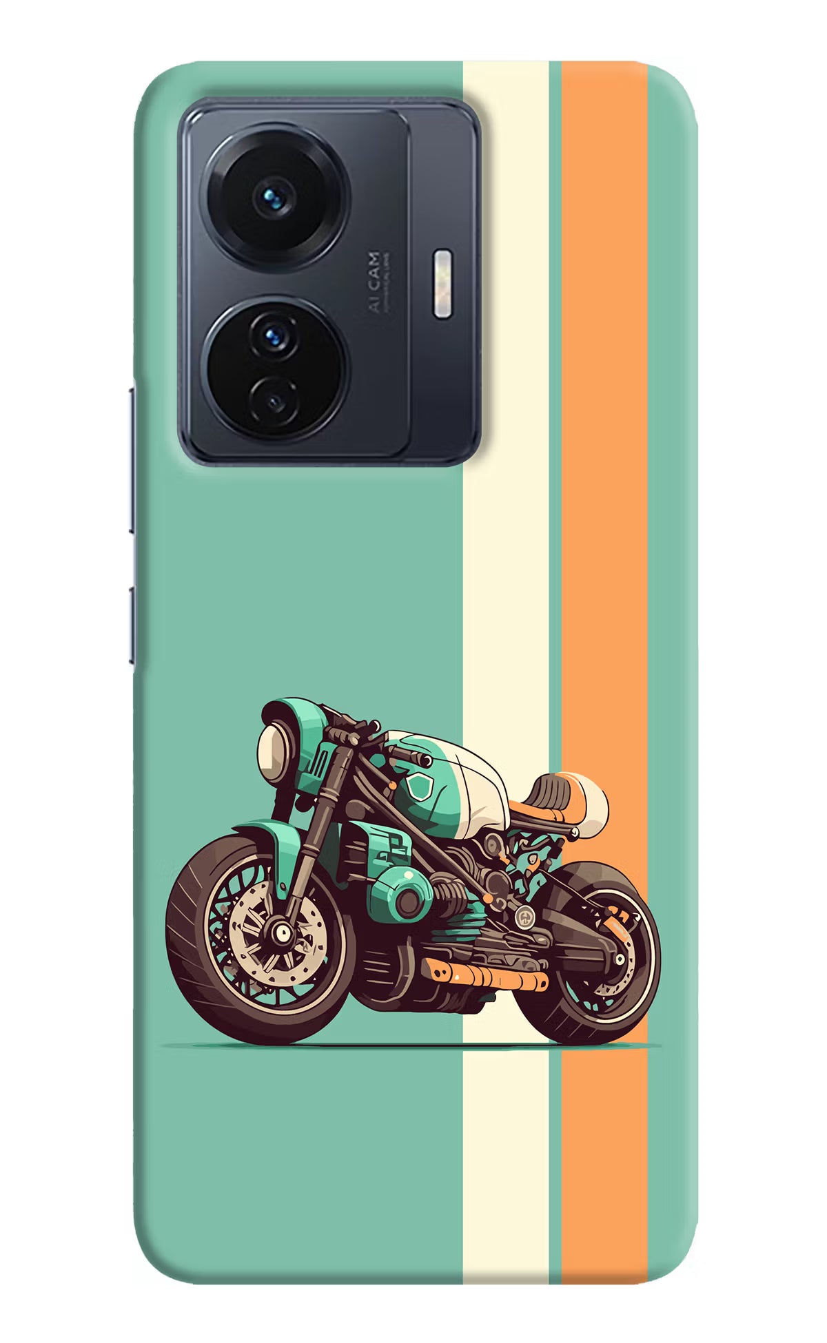 Striped Moto Drift Vivo T1 Pro 5G Hard Case Back Cover by Casekaro