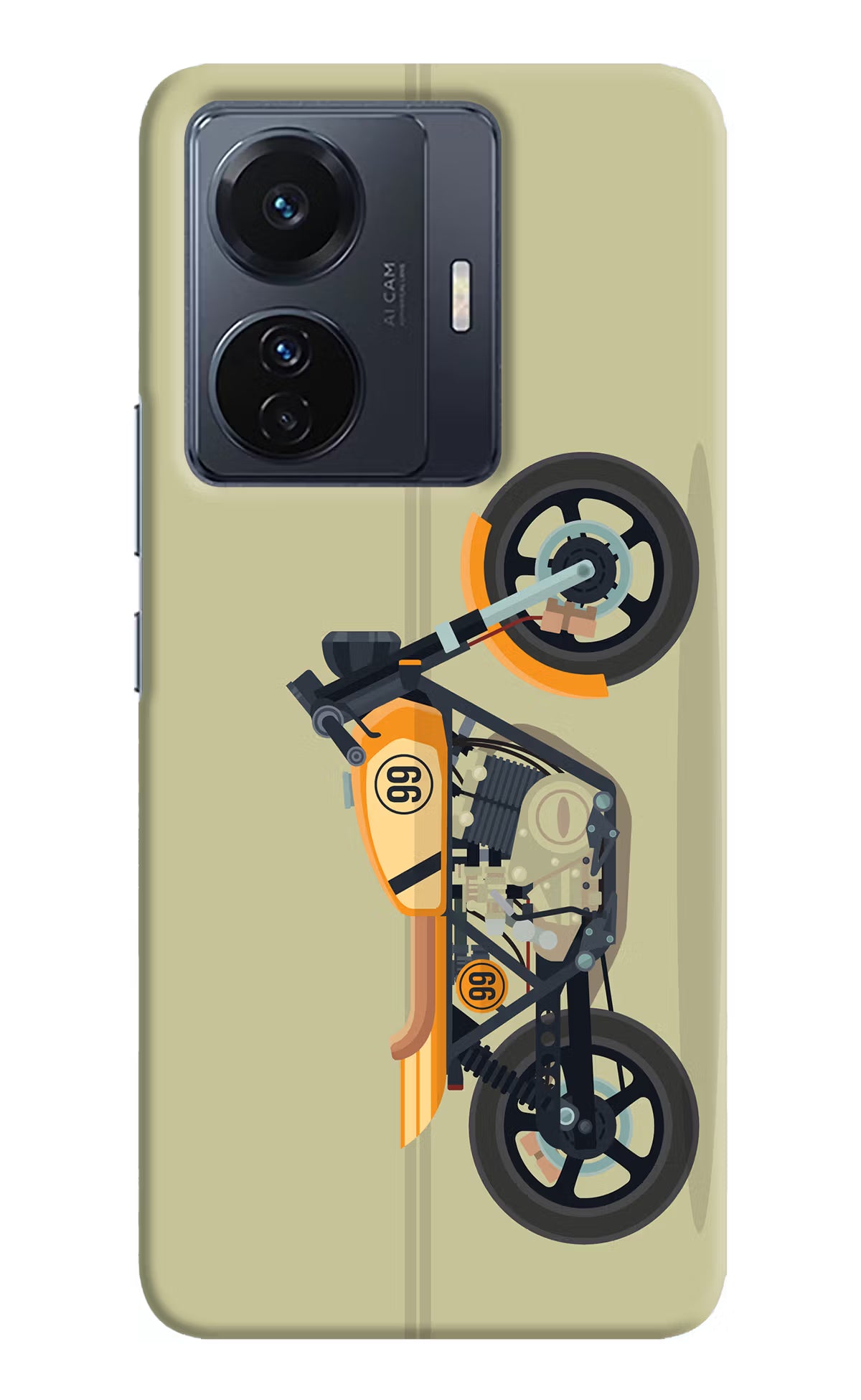 Vertical Speedster Vivo T1 Pro 5G Hard Case Back Cover by Casekaro