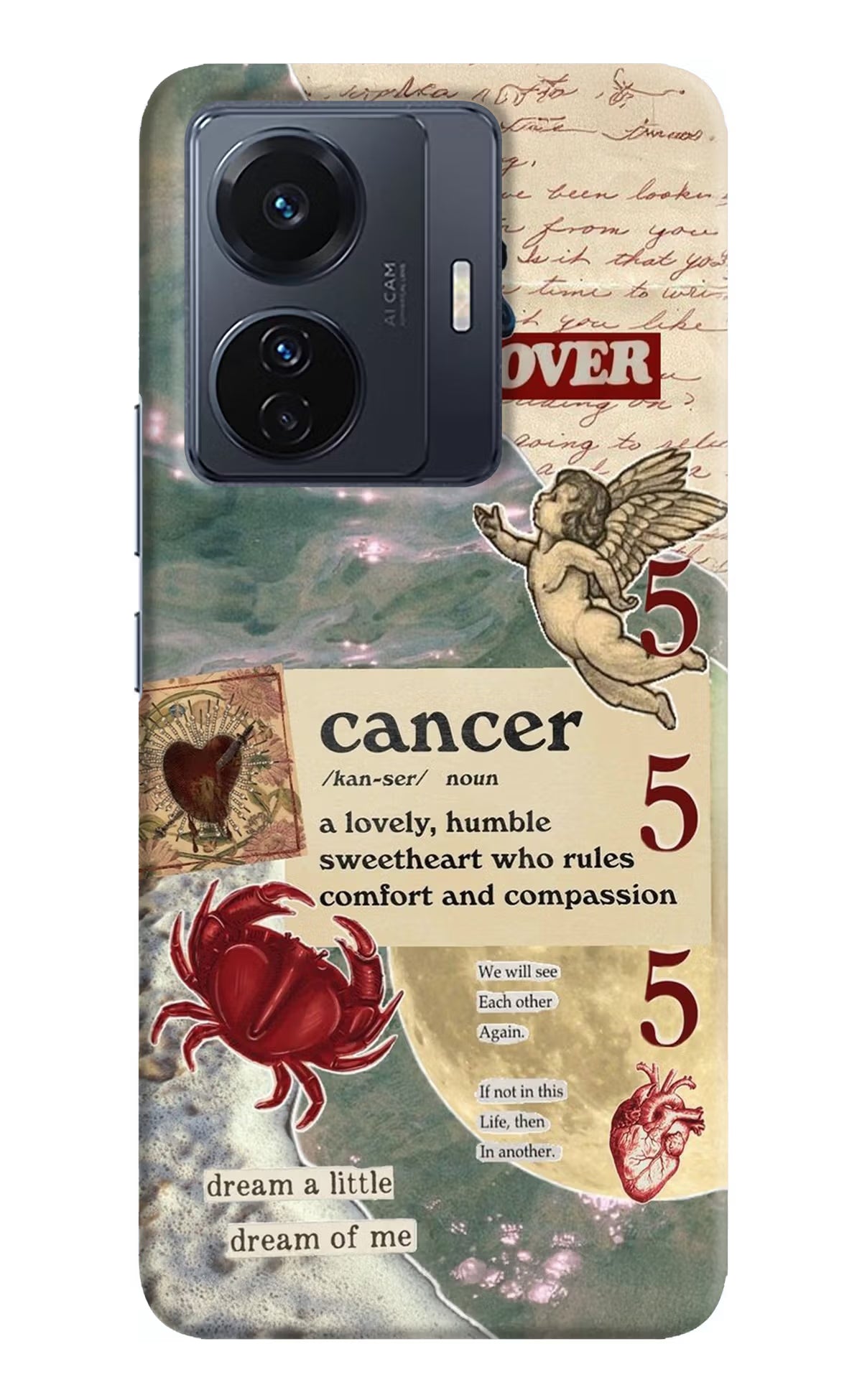 Cancer Zodiac Vivo T1 Pro 5G Hard Case Back Cover by Casekaro