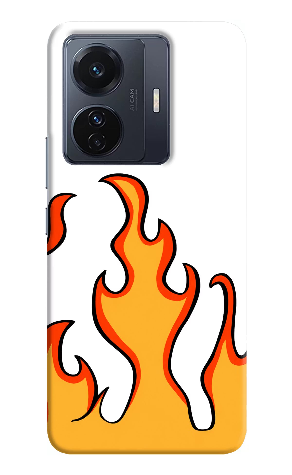 Fired Up – White Vivo T1 Pro 5G Hard Case Back Cover by Casekaro