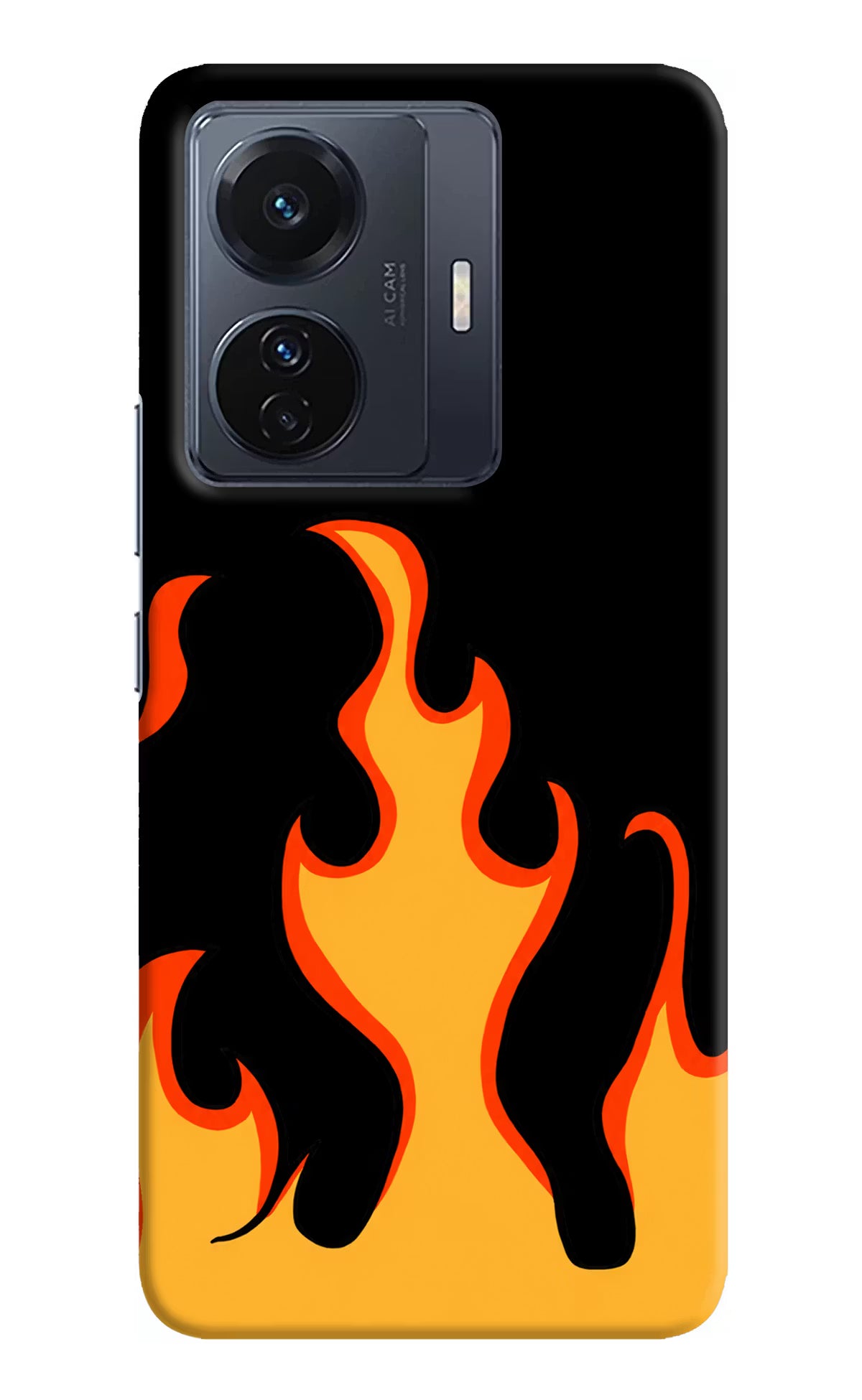 Fired Up – Black Vivo T1 Pro 5G Hard Case Back Cover by Casekaro