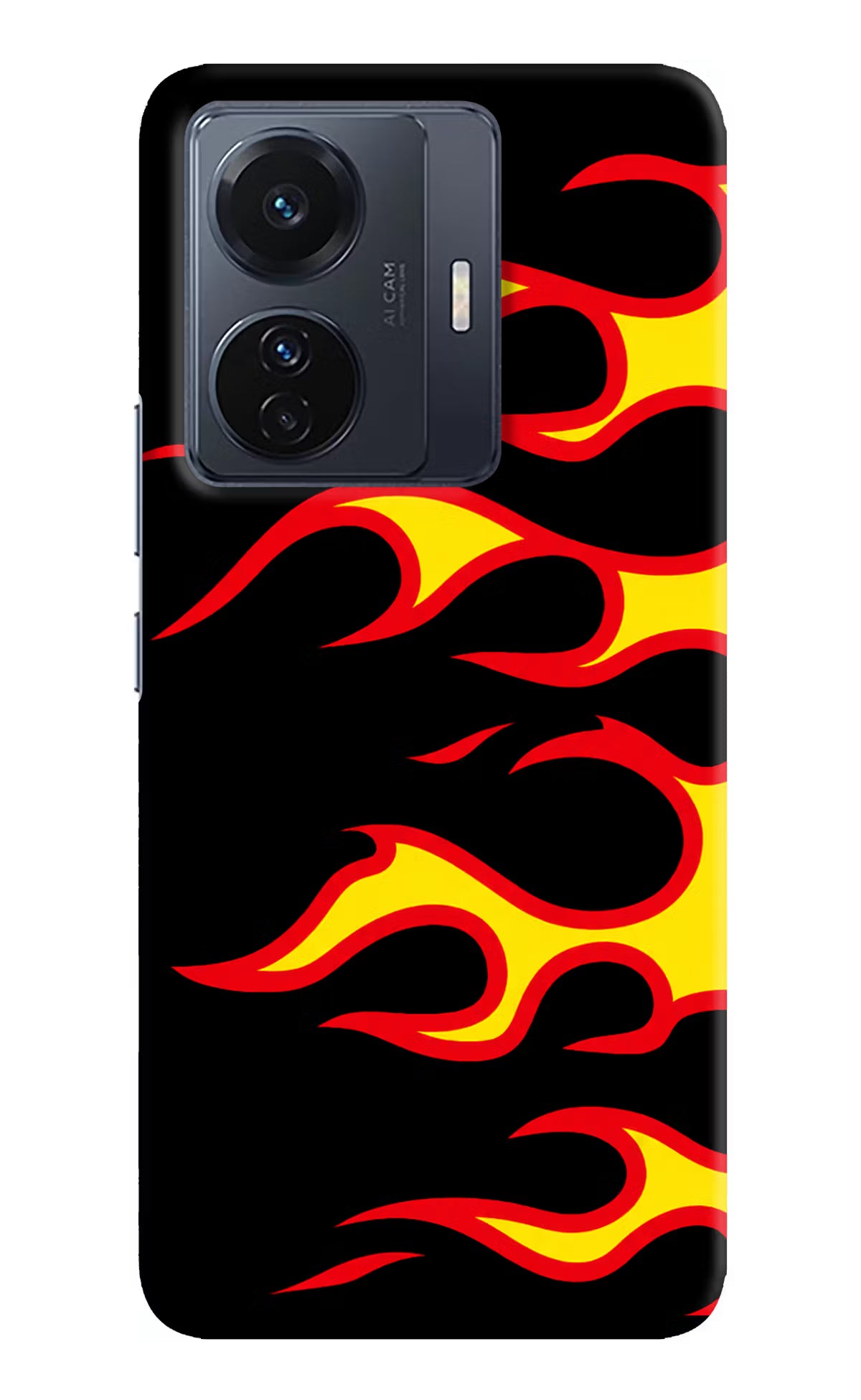 Side Sweep Flames Vivo T1 Pro 5G Hard Case Back Cover by Casekaro
