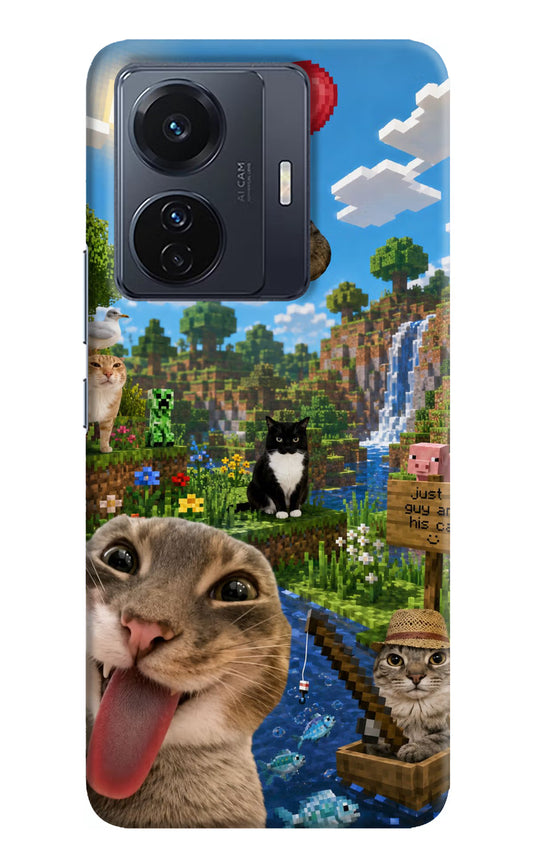 Minecraft Cat Chaos Vivo T1 Pro 5G Hard Case Back Cover by Casekaro