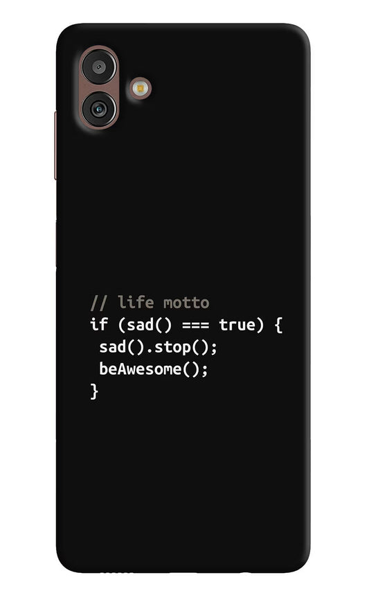 Life Motto Code Samsung M13 5G Hard Case Back Cover by Casekaro