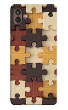 Wooden Puzzle Samsung M13 5G Hard Case Back Cover by Casekaro