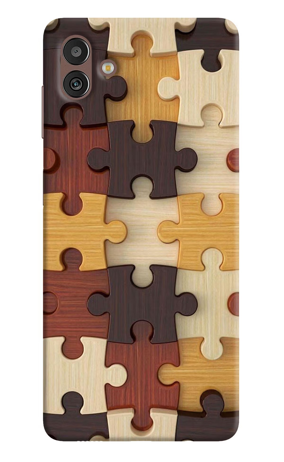 Wooden Puzzle Samsung M13 5G Hard Case Back Cover by Casekaro