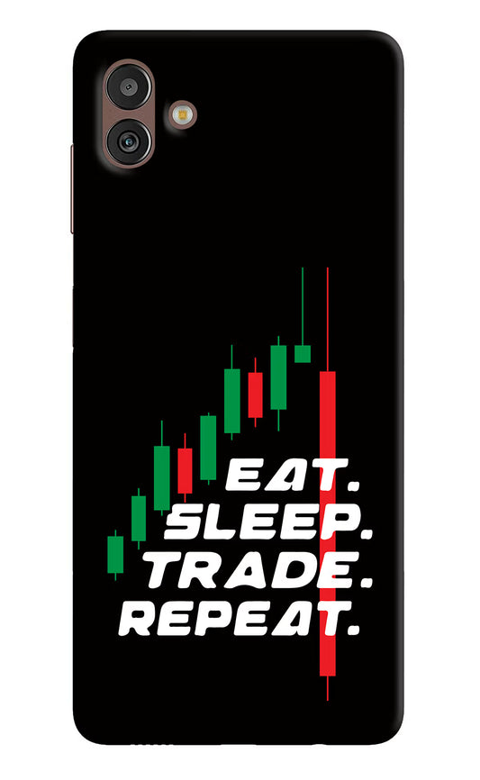 Eat Sleep Trade Repeat Samsung M13 5G Hard Case Back Cover by Casekaro