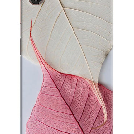 White Pink Leaf Samsung M13 5G Hard Case Back Cover by Casekaro