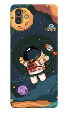 Cartoon Astronaut Samsung M13 5G Hard Case Back Cover by Casekaro