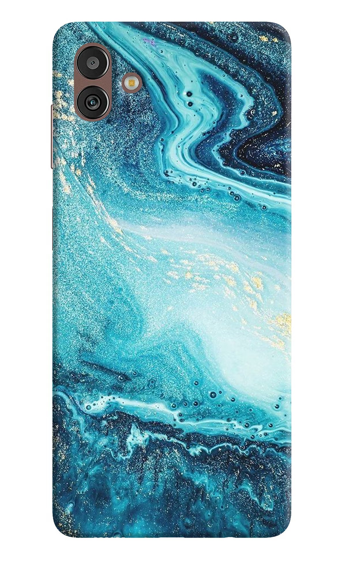 Blue Glitter Marble Samsung M13 5G Hard Case Back Cover by Casekaro