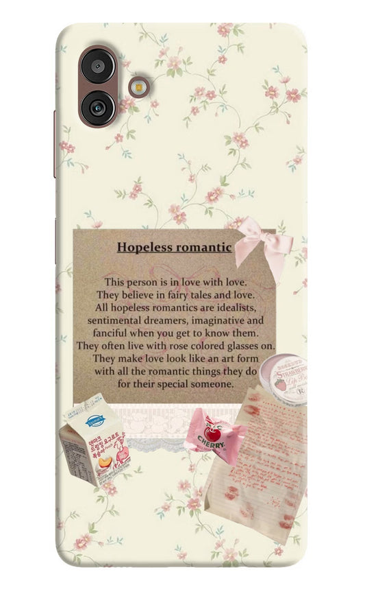 Hopeless Romantic Samsung M13 5G Hard Case Back Cover by Casekaro
