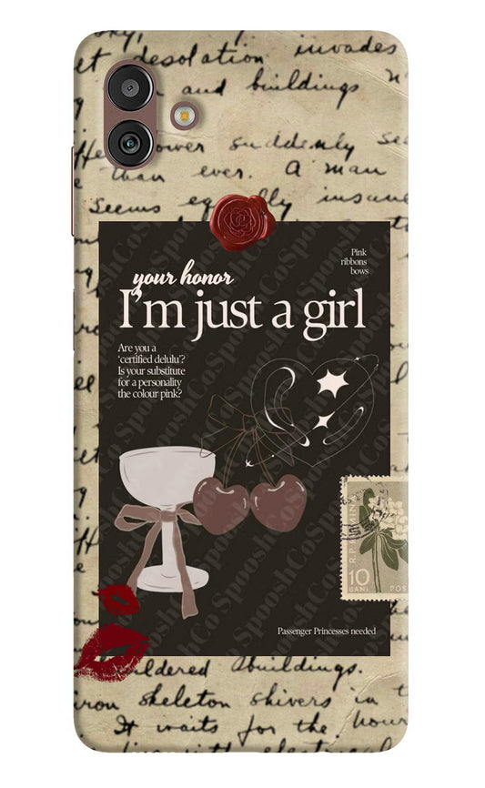 I am just a girl Samsung M13 5G Hard Case Back Cover by Casekaro