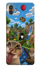 Minecraft Cat Chaos Samsung M13 5G Hard Case Back Cover by Casekaro
