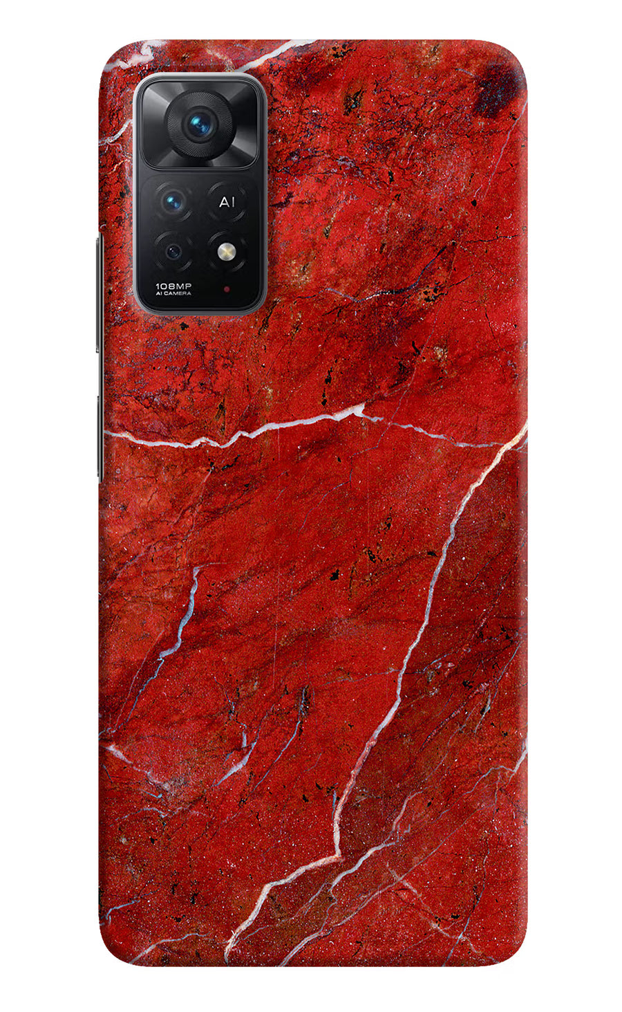 Red Marble Design Redmi Note 11 Pro+ 5G Back Cover, Hard case