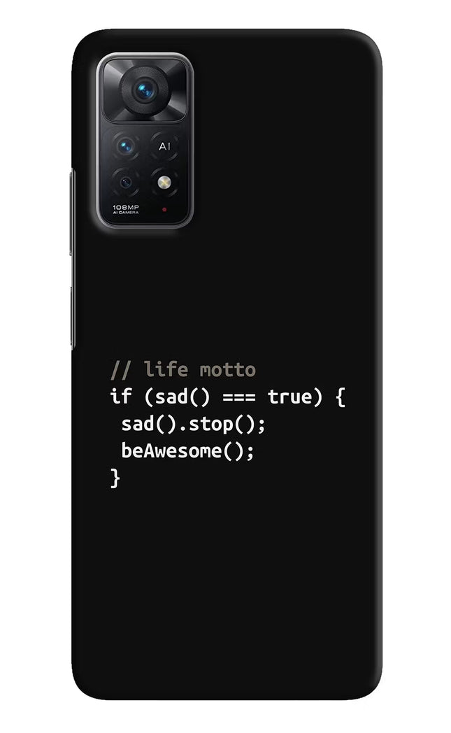 Life Motto Code Redmi Note 11 Pro+ 5G Hard Case Back Cover by Casekaro