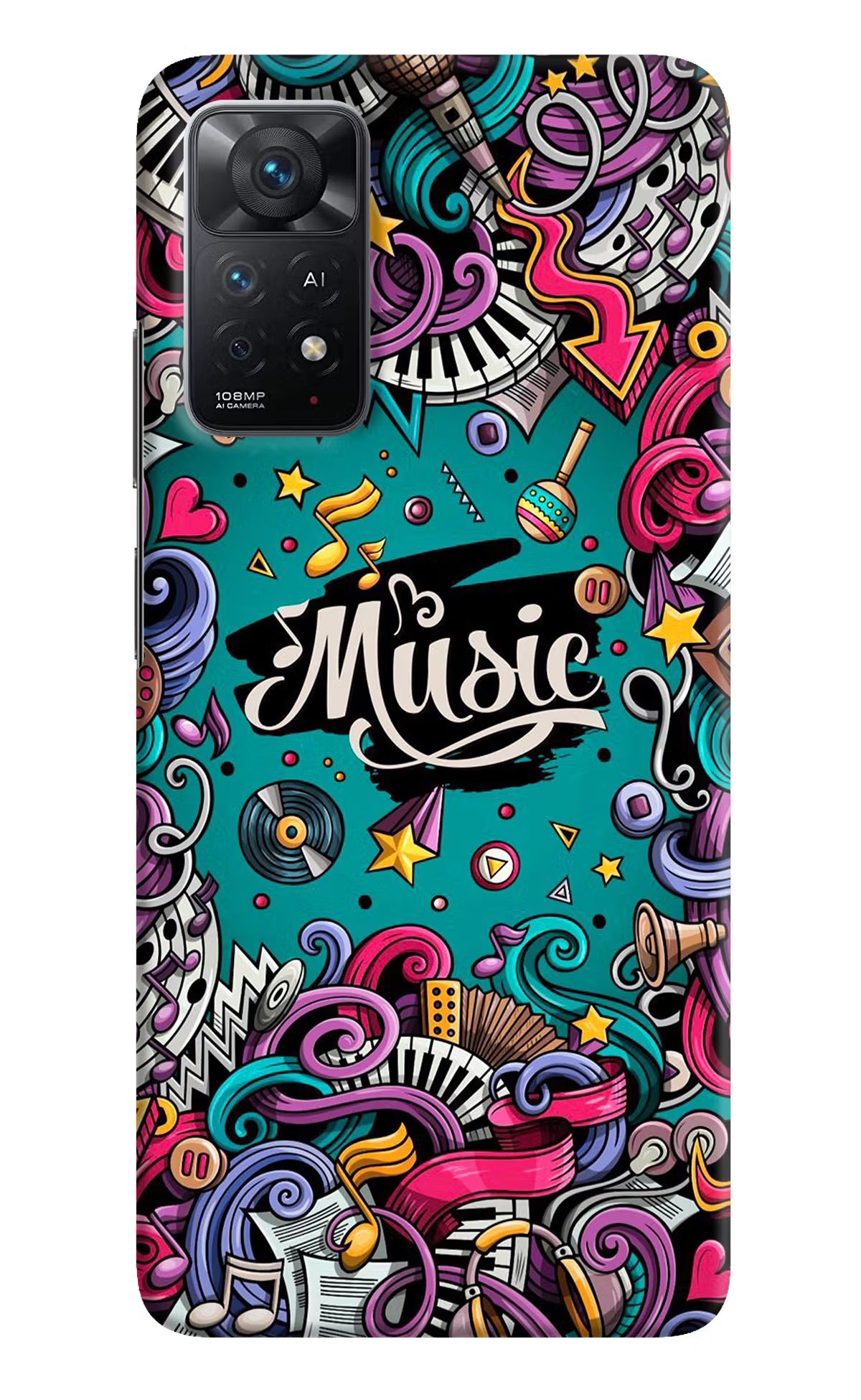 Music Graffiti Redmi Note 11 Pro+ 5G Hard Case Back Cover by Casekaro