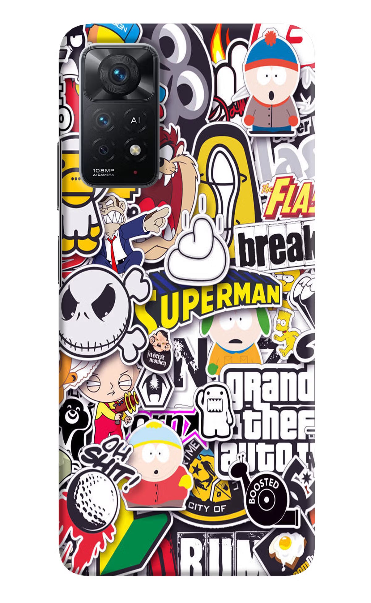 Sticker Bomb Redmi Note 11 Pro+ 5G Hard Case Back Cover by Casekaro