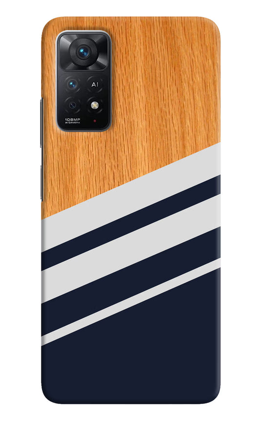 Blue and white wooden Redmi Note 11 Pro+ 5G Hard Case Back Cover by Casekaro