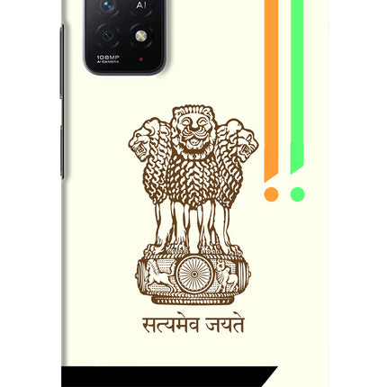 Satyamev Jayate Brown Logo Redmi Note 11 Pro+ 5G Hard Case Back Cover by Casekaro