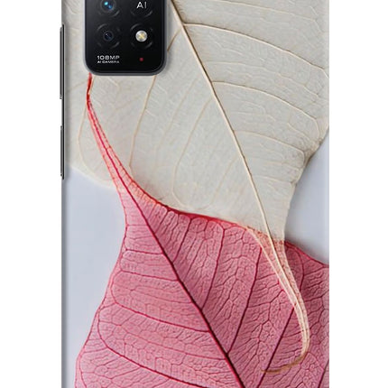 White Pink Leaf Redmi Note 11 Pro+ 5G Hard Case Back Cover by Casekaro