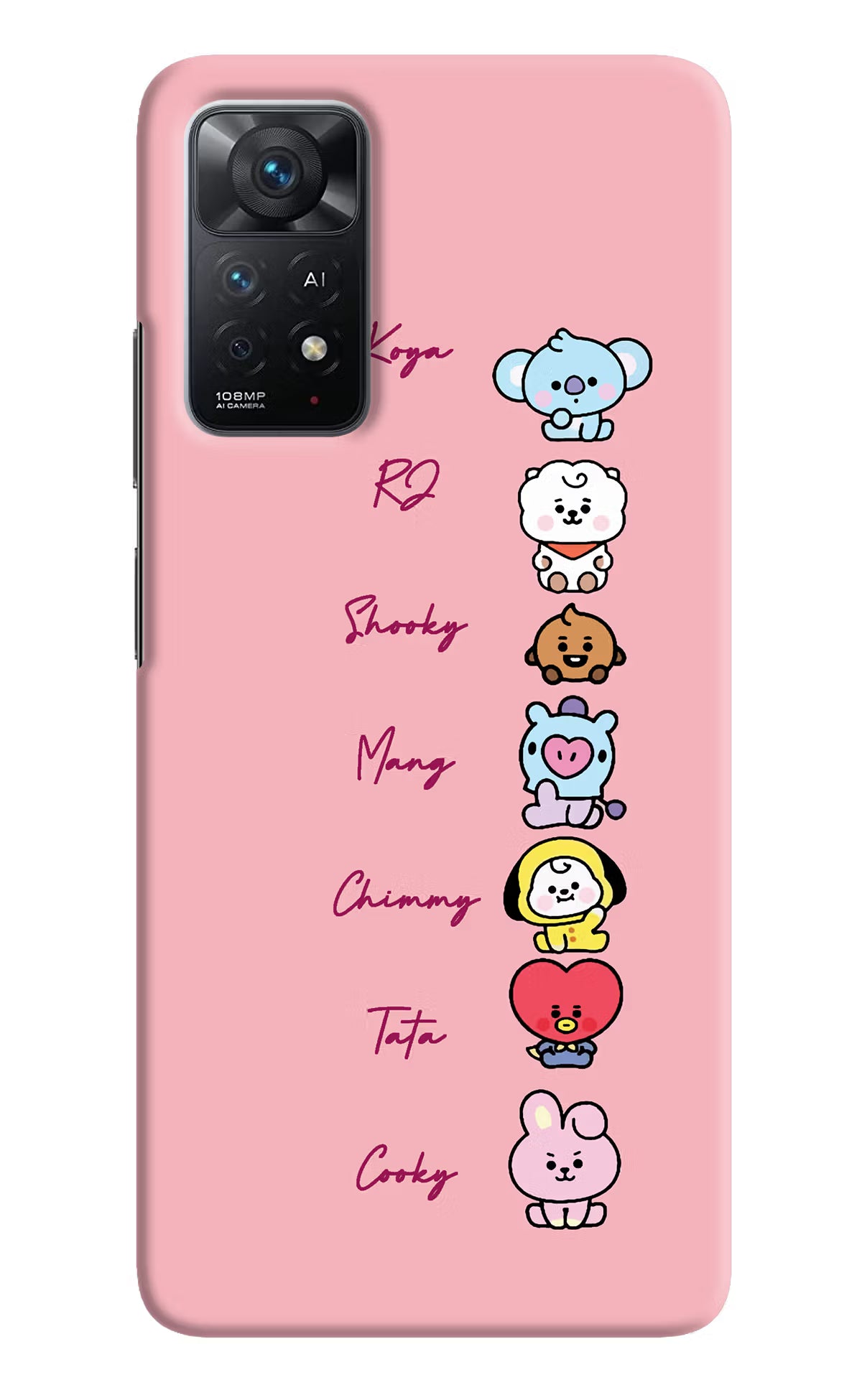 BTS names Redmi Note 11 Pro+ 5G Hard Case Back Cover by Casekaro