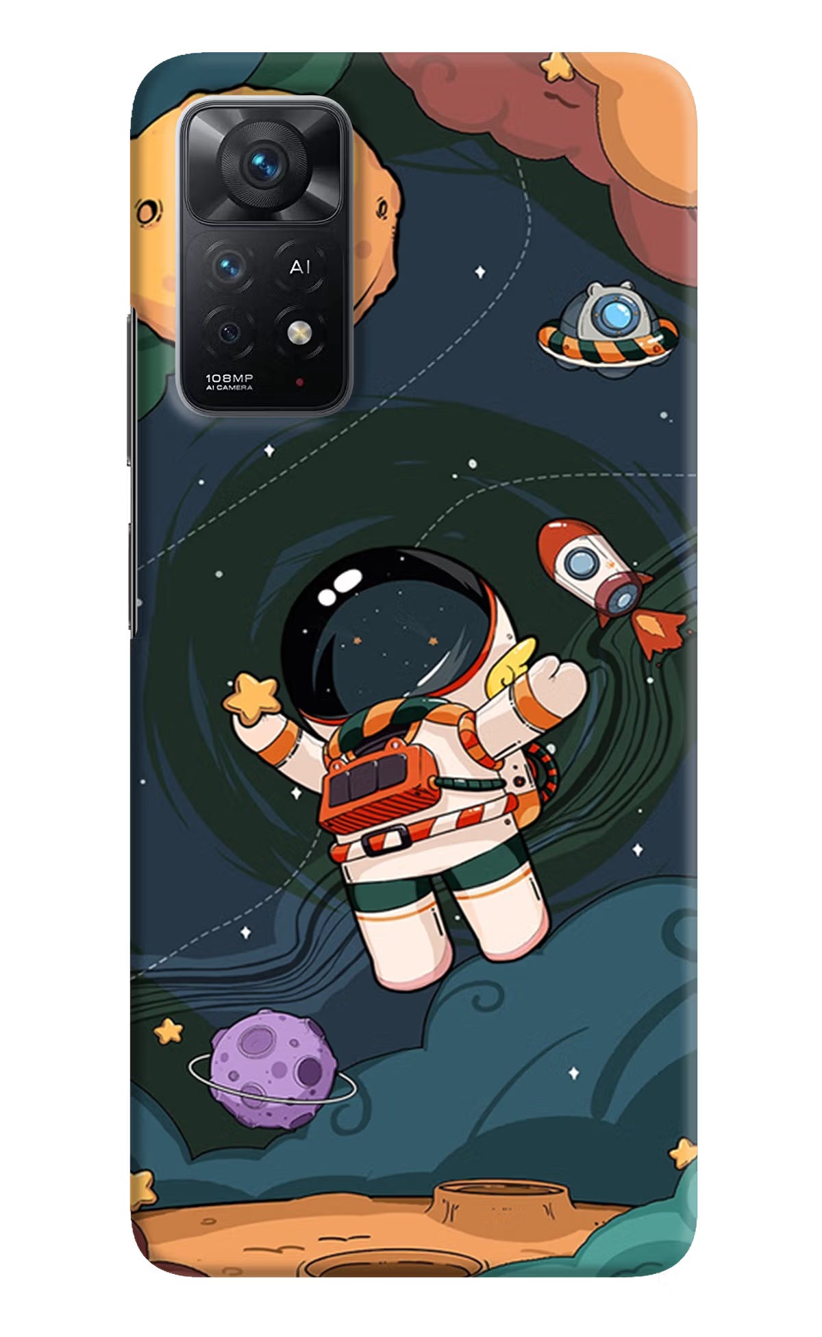 Cartoon Astronaut Redmi Note 11 Pro+ 5G Hard Case Back Cover by Casekaro