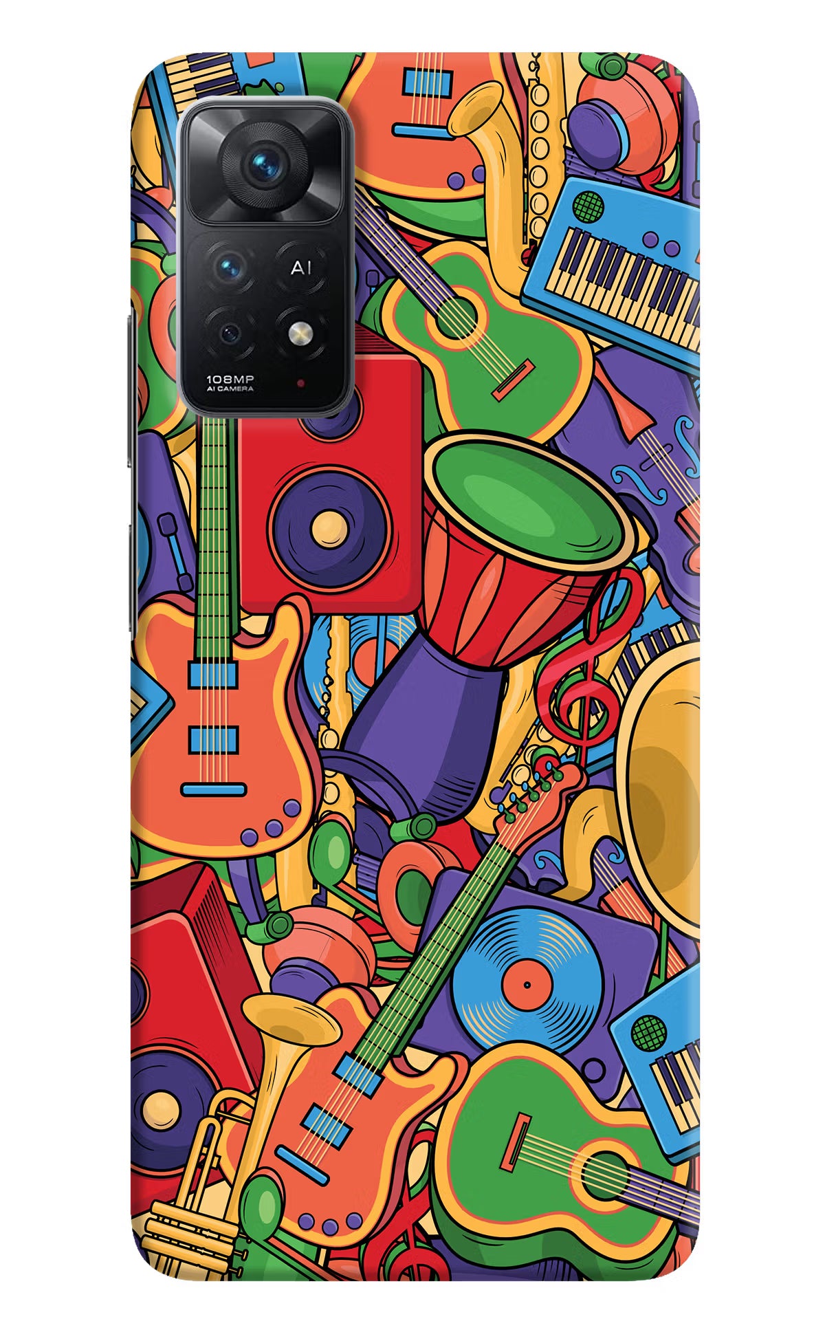 Music Instrument Doodle Redmi Note 11 Pro+ 5G Hard Case Back Cover by Casekaro