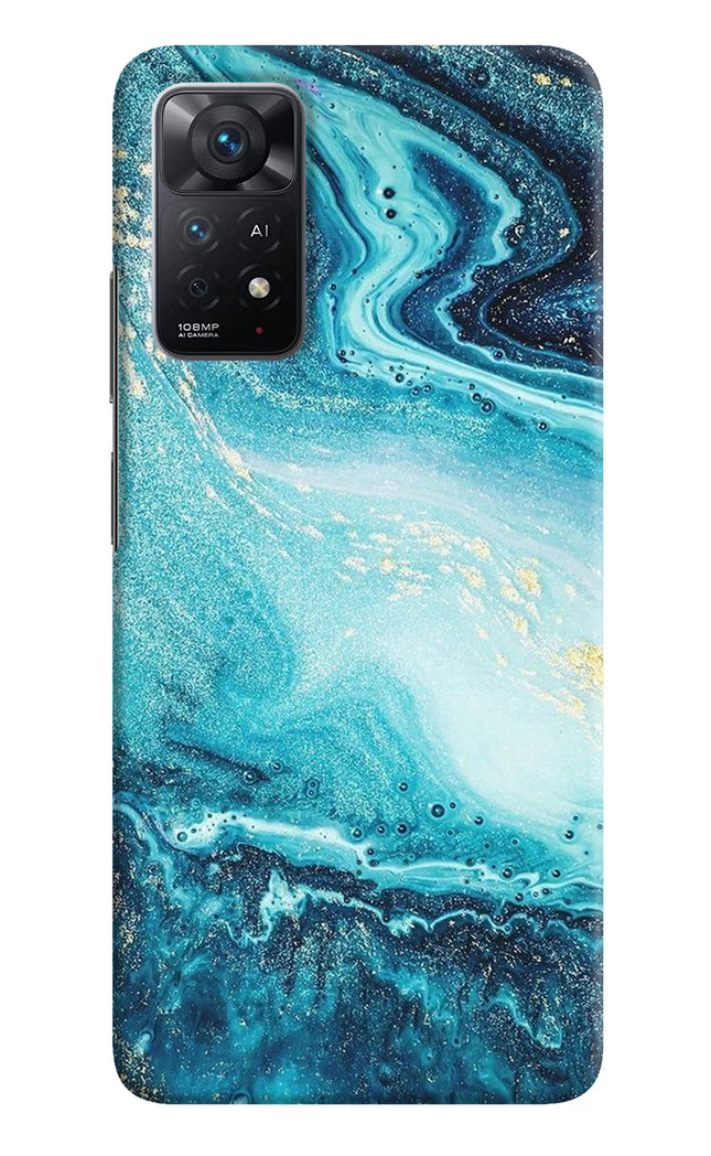 Blue Glitter Marble Redmi Note 11 Pro+ 5G Hard Case Back Cover by Casekaro