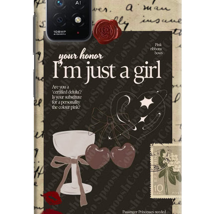 I am just a girl Redmi Note 11 Pro+ 5G Hard Case Back Cover by Casekaro