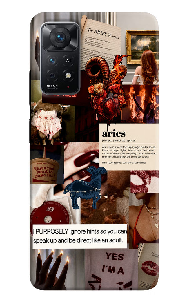 Zodiac Aries Redmi Note 11 Pro+ 5G Hard Case Back Cover by Casekaro
