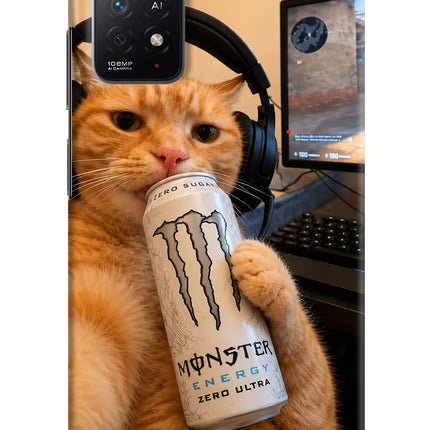 Gamer Cat Energy Redmi Note 11 Pro+ 5G Hard Case Back Cover by Casekaro