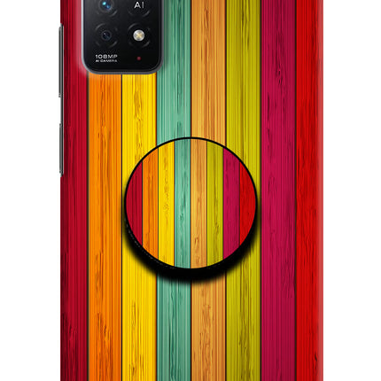 Multicolor Wooden Redmi Note 11 Pro+ 5G Pop Case by Casekaro