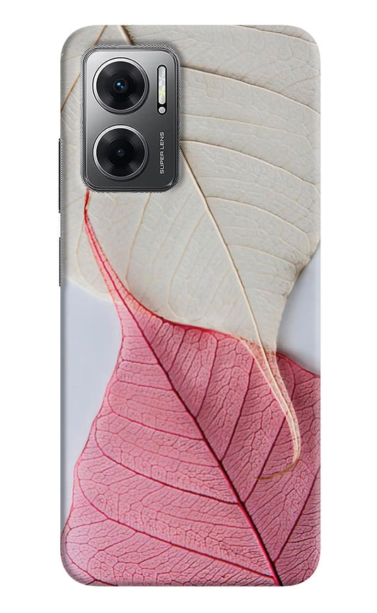 White Pink Leaf Redmi 11 Prime 5G Hard Case Back Cover by Casekaro