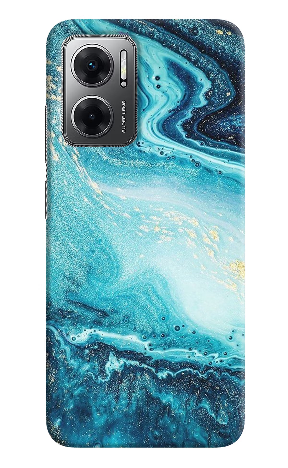 Blue Glitter Marble Redmi 11 Prime 5G Hard Case Back Cover by Casekaro