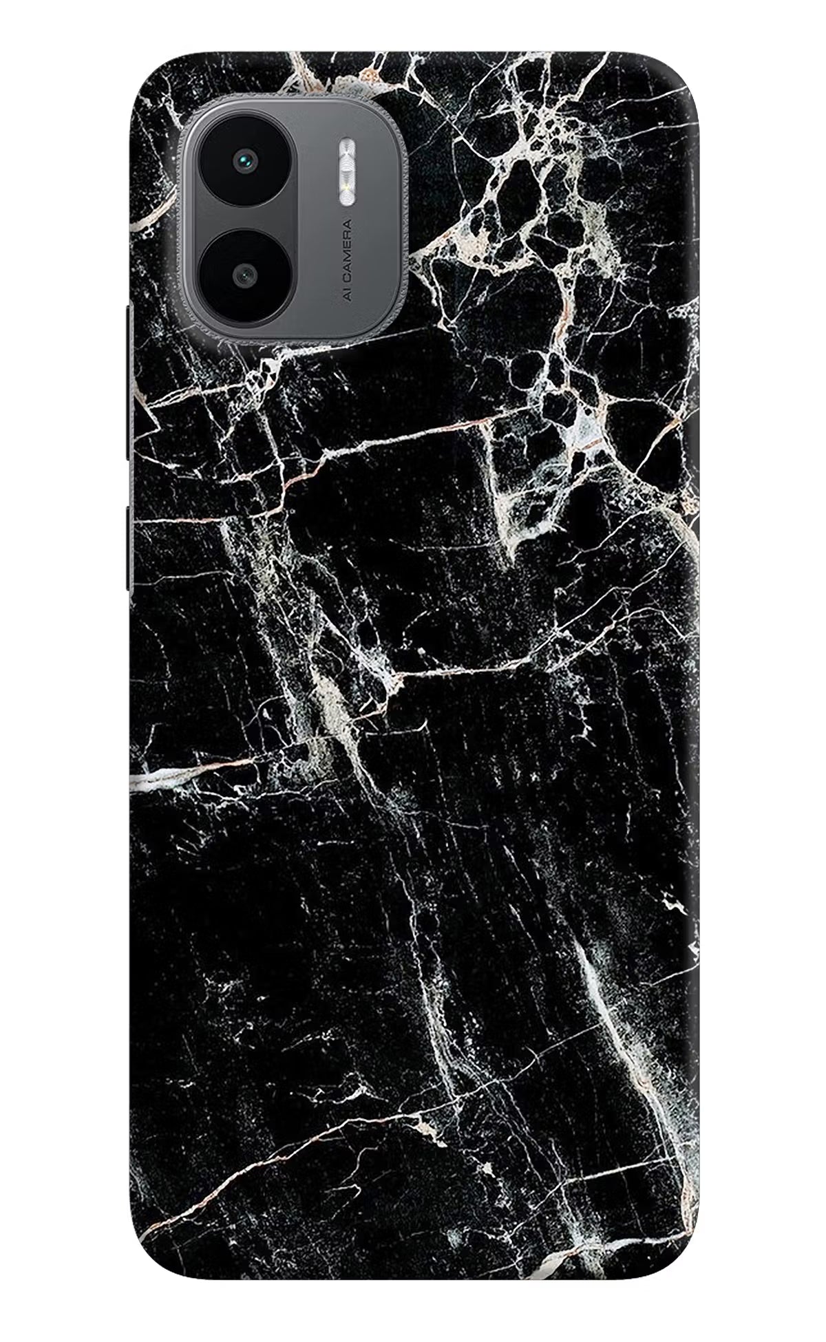 Black Marble Texture Redmi A1/A2 Hard Case Back Cover by Casekaro