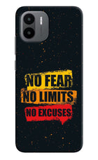 No Fear No Limits No Excuse Redmi A1/A2 Hard Case Back Cover by Casekaro