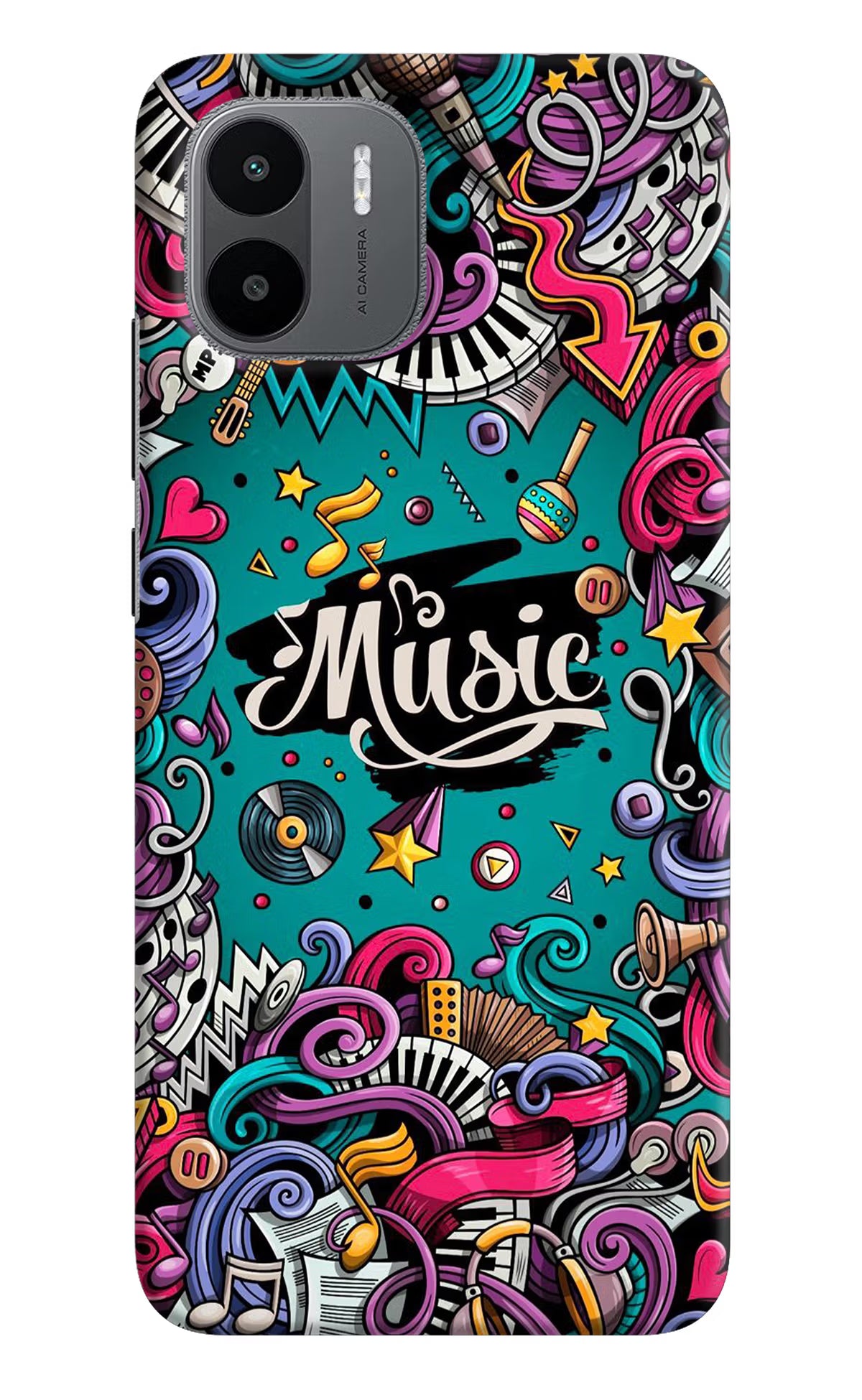 Music Graffiti Redmi A1/A2 Hard Case Back Cover by Casekaro