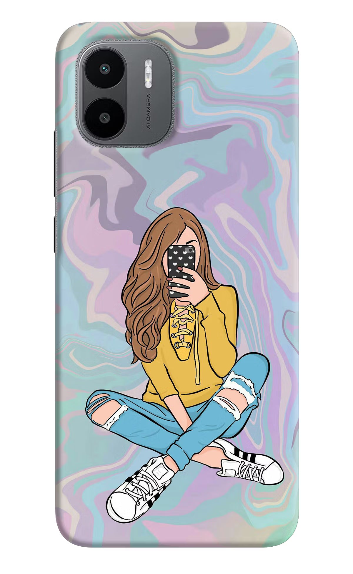 Selfie Girl Redmi A1/A2 Hard Case Back Cover by Casekaro