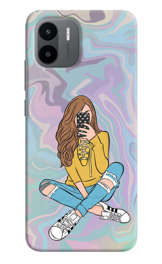 Selfie Girl Redmi A1/A2 Hard Case Back Cover by Casekaro