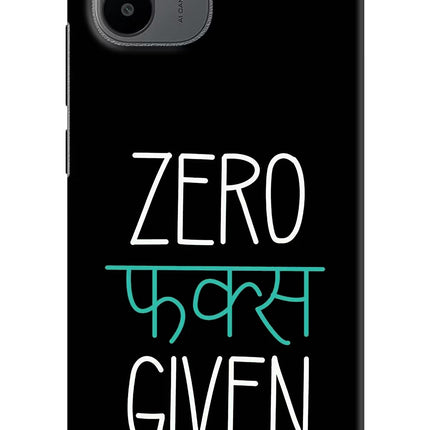 Zero Fucks Given Redmi A1/A2 Hard Case Back Cover by Casekaro